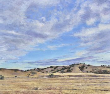 Neil Andersson, “Blue Sky with Diagonal Clouds,” Oil on linen, 27” x 33”