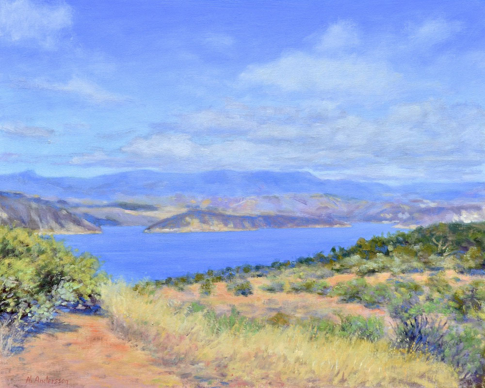 “Lake Cachuma 3” Oil on linen 16” x 20”