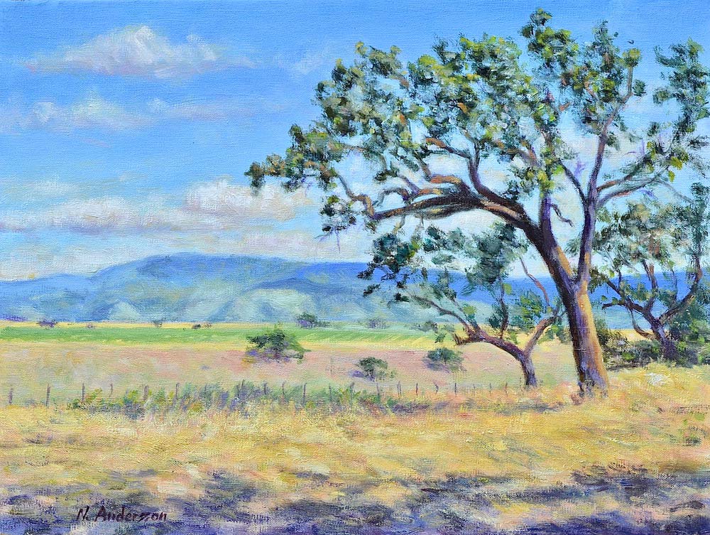 View from Gainey Vineyard, oil on linen, 12” x 16”