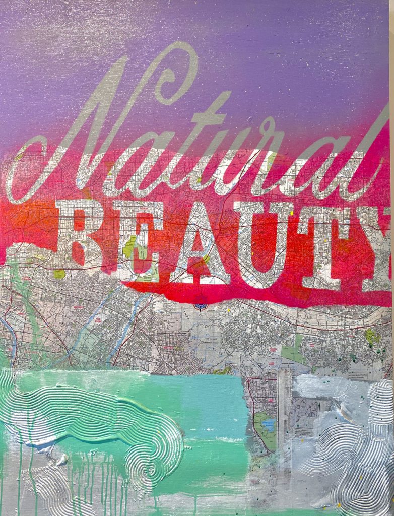 “Natural Beauty” Mixed media on board 40” x 30” 2020
