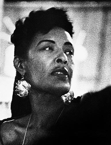 Billie Holiday, 1958 Black and white photo © Jerry Stoll