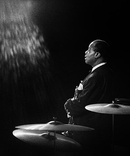 Louis Armstrong, 1958 Black and white photo © Jerry Stoll