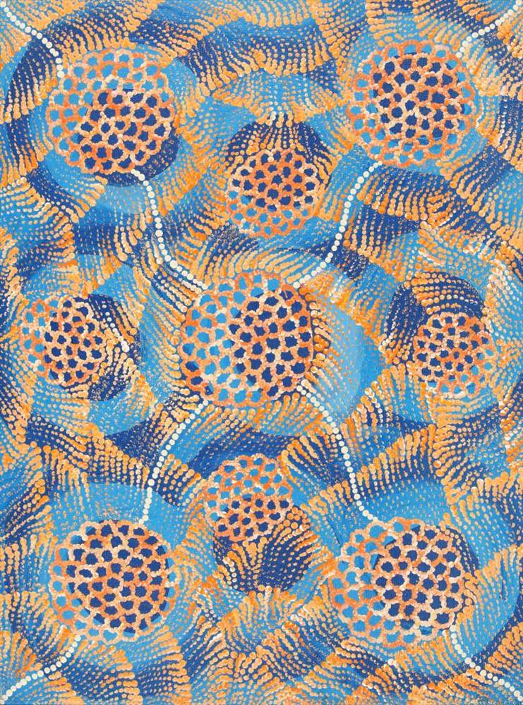 Pamapardu Jukurrpa (Flying Ant Dreaming) - Warntungurru Vanessa Nampijinpa Brown Acrylic on canvas 24” x 18”