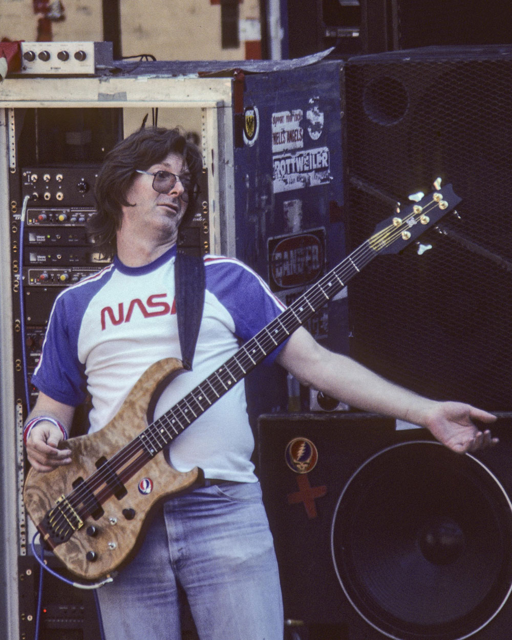 “Phil Lesh, Greek Theatre, Berkeley, CA, July 15th, 1984” Color photograph, 10” x 8”